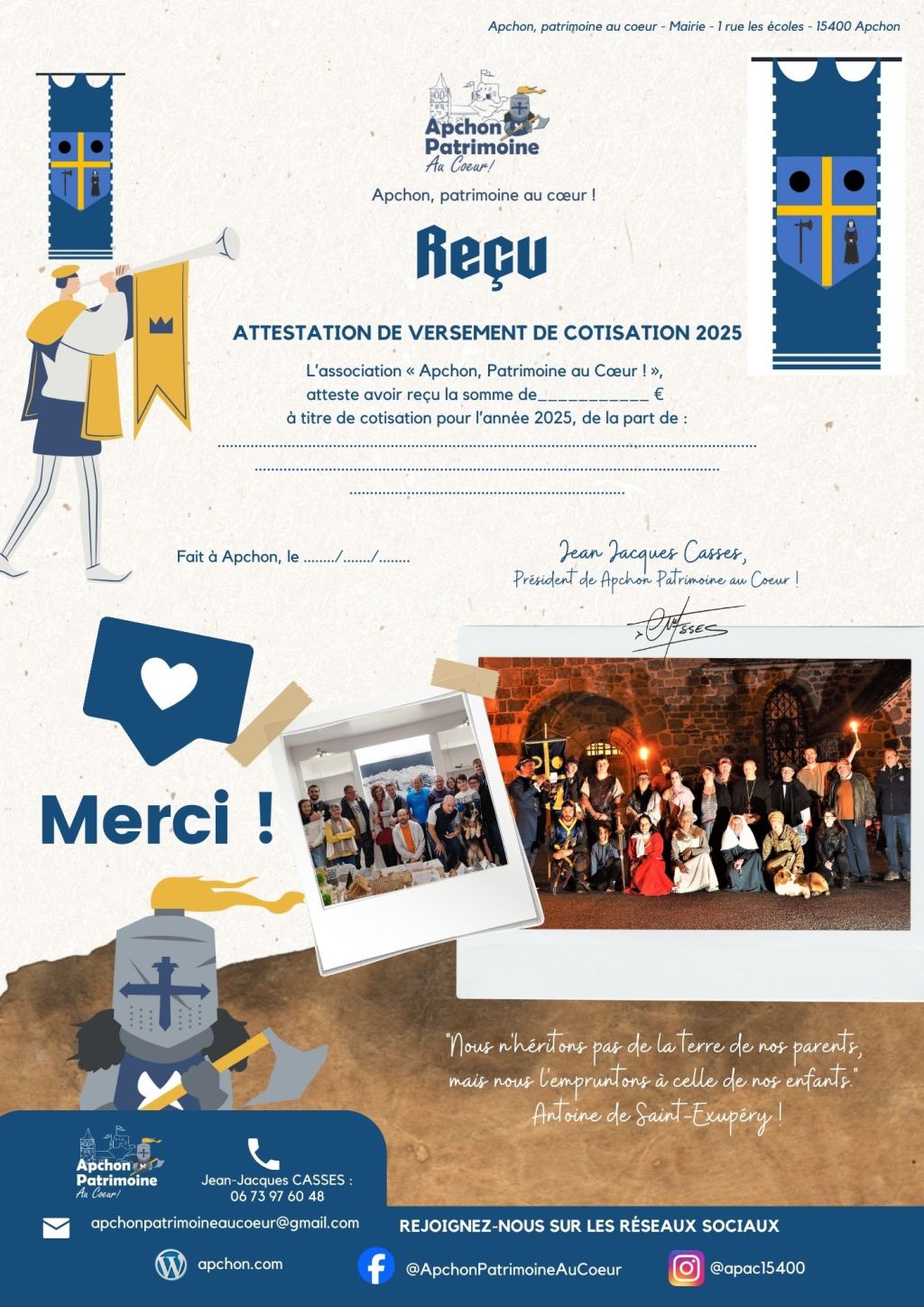L&rsquo;attestation de versement