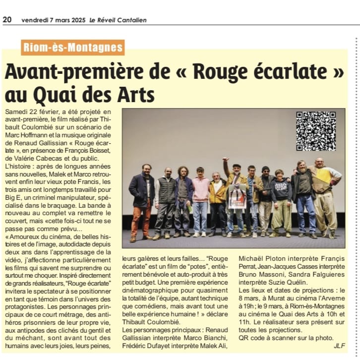 Dans &laquo;&nbsp;Le Réveil Cantalien&nbsp;&raquo; du 07 Mars&nbsp;2025