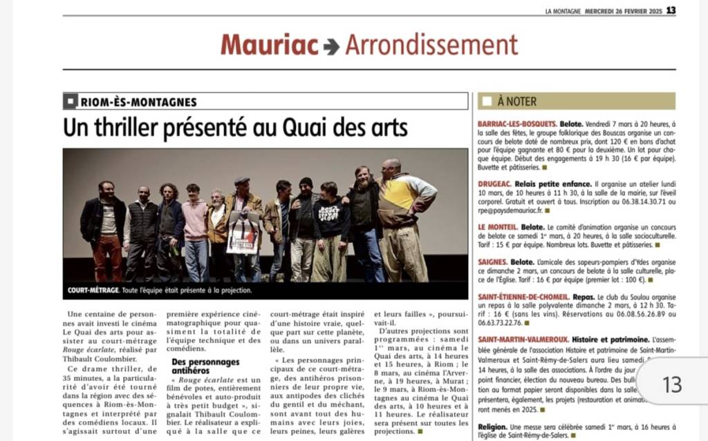 Dans &laquo;&nbsp;La Montagne&nbsp;&raquo; du 26 Février&nbsp;2025