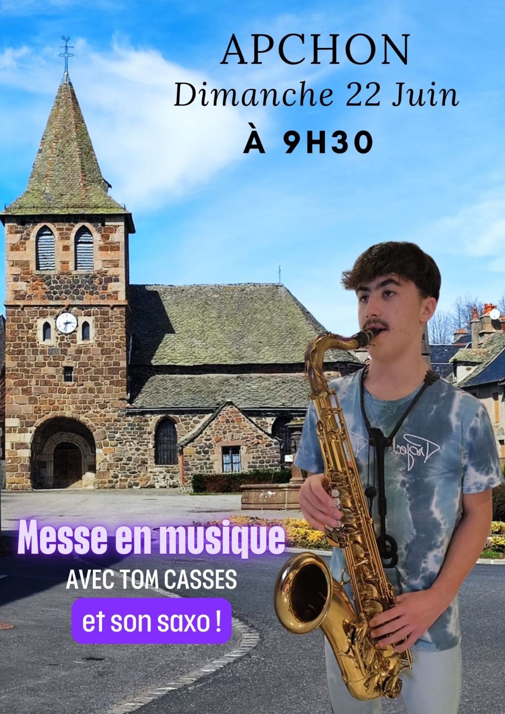Messe en musique avec Tom et son Saxo le 22 Juin&nbsp;2025