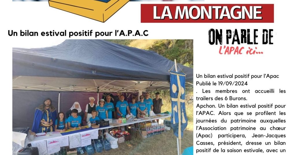 Un bilan estival positif pour&nbsp;l&rsquo;A.P.A.C