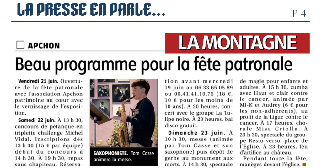 Beau programme pour la fête&nbsp;patronale